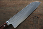 Kunihira Tanzo VG1 Hammered Santoku  170mm Mahogany Handle - Japannywholesale