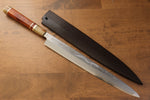 Sakai Takayuki Tenryu Uzushio Blue Steel No.2 Dragon Engraved Yanagiba  300mm Red Ebony Wood Handle with Sheath - Japannywholesale