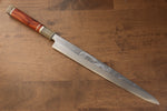 Sakai Takayuki Tenryu Uzushio Blue Steel No.2 Dragon Engraved Yanagiba  300mm Red Ebony Wood Handle with Sheath - Japannywholesale