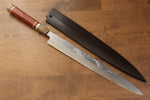 Sakai Takayuki Tenryu Uzushio Blue Steel No.2 Dragon Engraved Yanagiba  300mm Red Ebony Wood Handle with Sheath - Japannywholesale