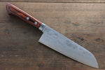 Kunihira Tanzo VG1 Damascus Santoku  170mm Mahogany Handle - Japannywholesale