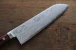 Kunihira Tanzo VG1 Damascus Santoku  170mm Mahogany Handle - Japannywholesale