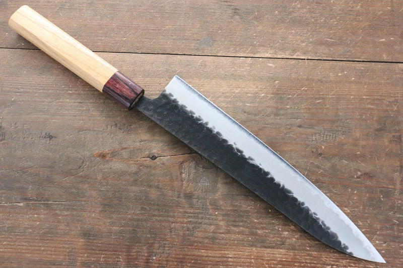 Sakai Takayuki Blue Super Hammered Black Finished Gyuto  240mm Keyaki (Japanese Elm) Handle - Japannywholesale