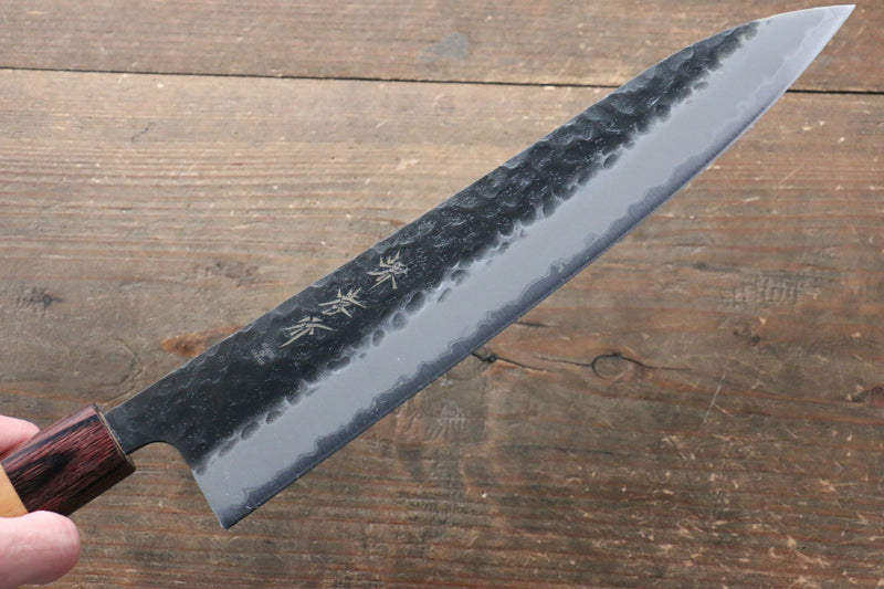 Sakai Takayuki Blue Super Hammered Black Finished Gyuto  240mm Keyaki (Japanese Elm) Handle - Japannywholesale