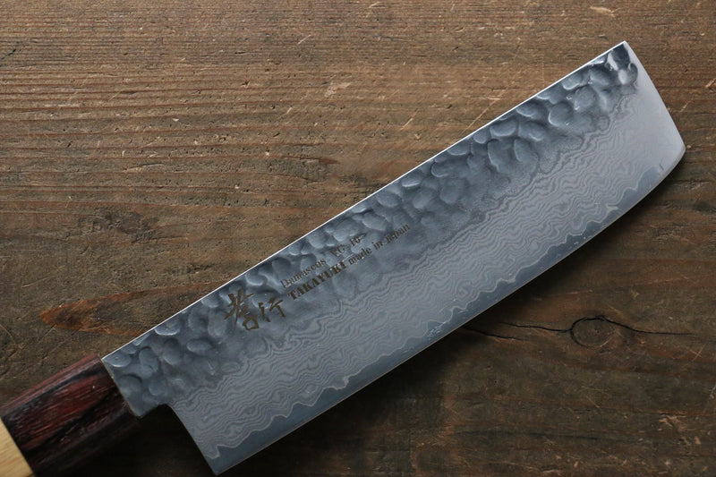 Sakai Takayuki VG10 33 Layer Damascus Nakiri  160mm Keyaki (Japanese Elm) Handle - Japannywholesale