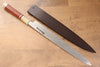 Sakai Takayuki Tenryu Uzushio Blue Steel No.2 Dragon Engraved Yanagiba  300mm Red Ebony Wood Handle with Sheath - Japannywholesale