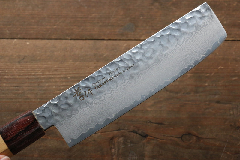 Sakai Takayuki VG10 33 Layer Damascus Nakiri  160mm Keyaki (Japanese Elm) Handle - Japannywholesale