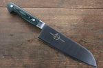 Sakai Takayuki Grand Chef Grand Chef Swedish Steel-stn Santoku  180mm Green Micarta Handle - Japannywholesale