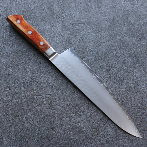 Sakai Takayuki VG5 Hammered Gyuto  210mm Brown Pakka wood Handle - Japannywholesale