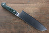 Sakai Takayuki Grand Chef Grand Chef Swedish Steel-stn Santoku  180mm Green Micarta Handle - Japannywholesale