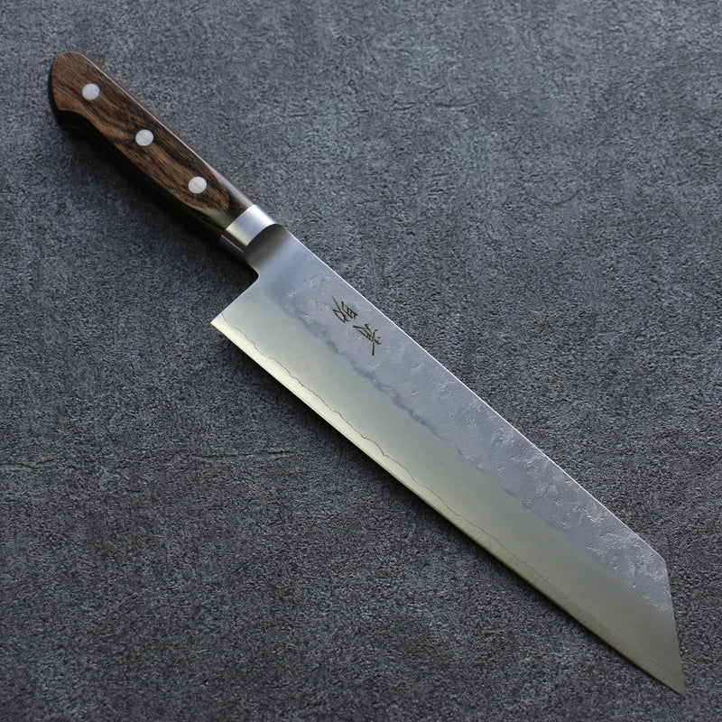 Seisuke Silver Steel No.3 Nashiji Kiritsuke Gyuto  210mm Brown Pakka wood Handle - Japannywholesale