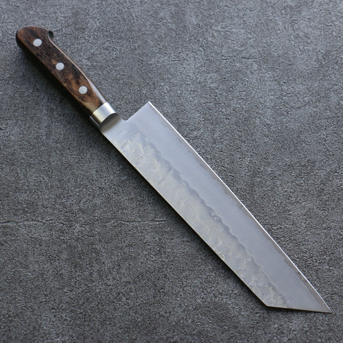 Seisuke Silver Steel No.3 Nashiji Kiritsuke Gyuto  210mm Brown Pakka wood Handle - Japannywholesale