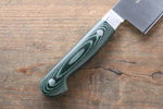 Sakai Takayuki Grand Chef Grand Chef Swedish Steel-stn Santoku  180mm Green Micarta Handle - Japannywholesale