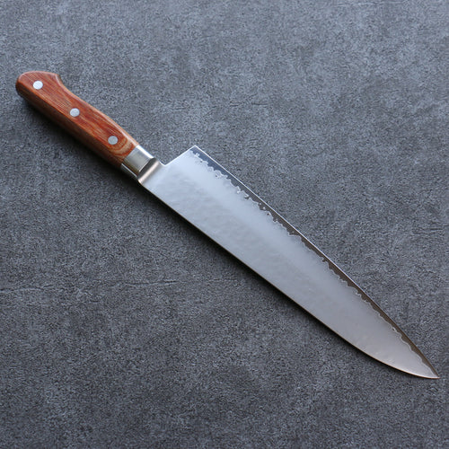 Sakai Takayuki VG5 Hammered Gyuto  240mm Brown Pakka wood Handle - Japannywholesale