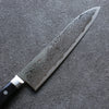 Seisuke Nami AUS10 Mirrored Finish Damascus Gyuto  210mm Black Pakka wood Handle - Japannywholesale