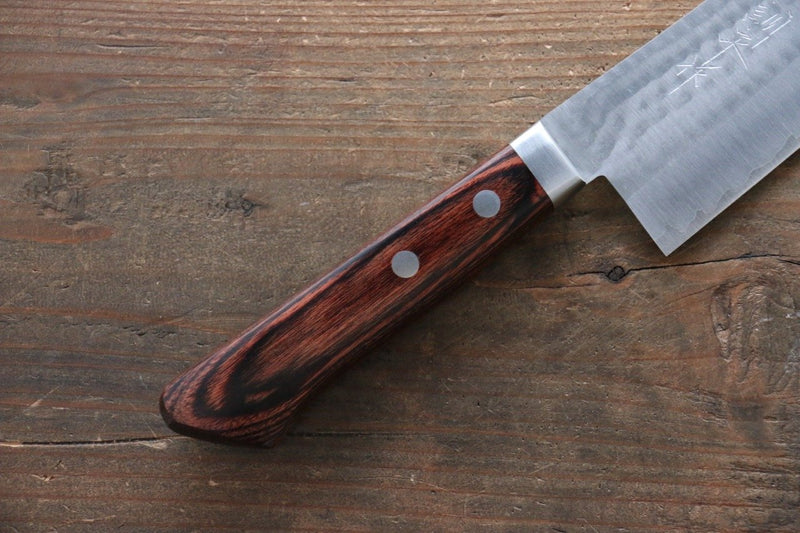 Kunihira VG1 Hammered Santoku  170mm Mahogany Handle - Japannywholesale