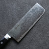 Seisuke Nami AUS10 Mirrored Finish Damascus Nakiri  165mm Black Pakka wood Handle - Japannywholesale