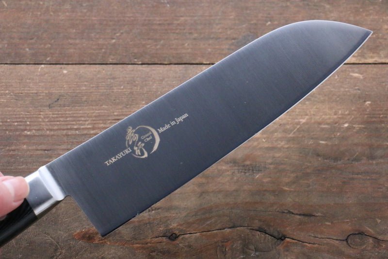 Sakai Takayuki Grand Chef Grand Chef Swedish Steel-stn Santoku  180mm Black Micarta Handle - Japannywholesale