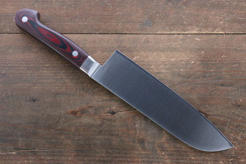 Sakai Takayuki Grand Chef Grand Chef Swedish Steel-stn Santoku  180mm Brown Micarta Handle - Japannywholesale