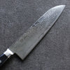 Seisuke Nami AUS10 Mirrored Finish Damascus Santoku  180mm Black Pakka wood Handle - Japannywholesale