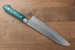 Sakai Takayuki VG10 17 Layer Damascus Santoku  170mm Green Pakka wood Handle - Japannywholesale