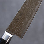 Seisuke Nami AUS10 Mirrored Finish Damascus Petty-Utility  135mm Black Pakka wood Handle - Japannywholesale