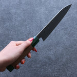 Seisuke Silver Steel No.3 Hammered Santoku  165mm Walnut(With Double Green Pakka wood) Handle - Japannywholesale