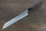 Hideo Kitaoka [Left Handed] White Steel No.2 Damascus Kiritsuke Yanagiba  240mm Shitan Handle - Japannywholesale