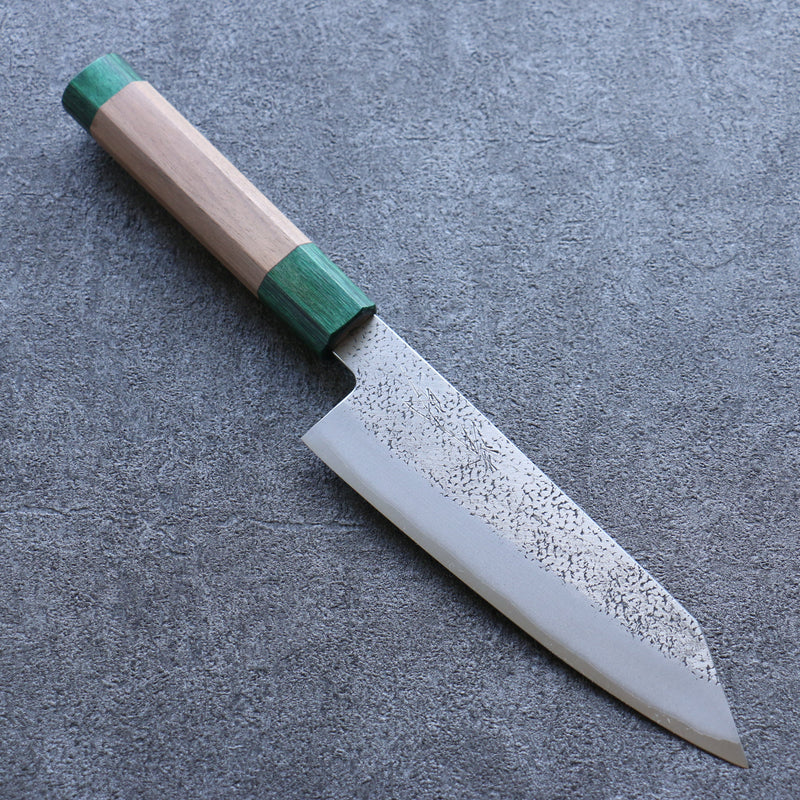 Seisuke Blue Super Hammered Bunka  165mm Walnut(With Double Green Pakka wood) Handle - Japannywholesale