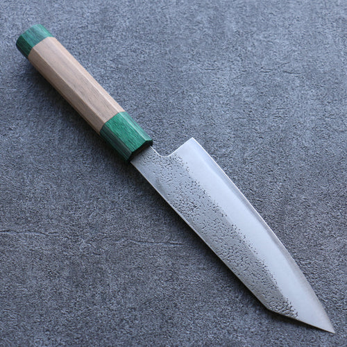 Seisuke Blue Super Hammered Bunka  165mm Walnut(With Double Green Pakka wood) Handle - Japannywholesale