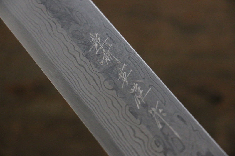 Hideo Kitaoka [Left Handed] White Steel No.2 Damascus Kiritsuke Yanagiba  240mm Shitan Handle - Japannywholesale