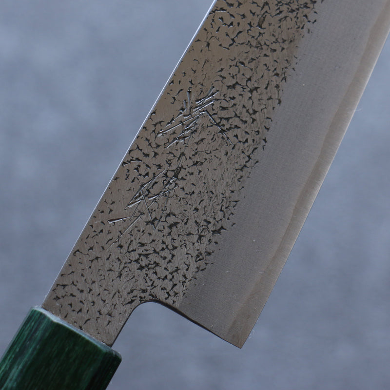 Seisuke Blue Super Hammered Bunka  165mm Walnut(With Double Green Pakka wood) Handle - Japannywholesale