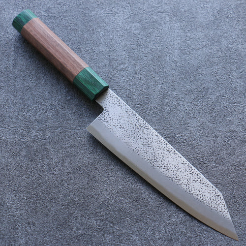 Seisuke Blue Super Hammered Bunka  185mm Walnut(With Double Green Pakka wood) Handle - Japannywholesale