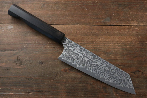 Yoshimi Kato SG2 Damascus Bunka  165mm with Black Persimmon Handle B - Japannywholesale