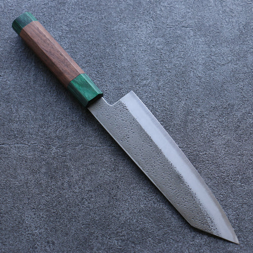 Seisuke Blue Super Hammered Bunka  185mm Walnut(With Double Green Pakka wood) Handle - Japannywholesale