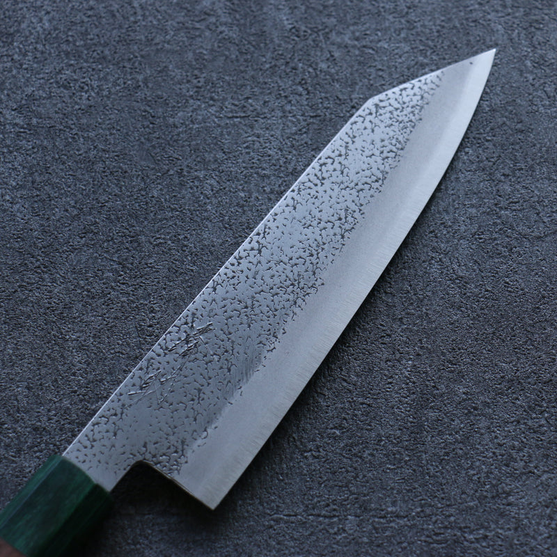 Seisuke Blue Super Hammered Bunka  185mm Walnut(With Double Green Pakka wood) Handle - Japannywholesale