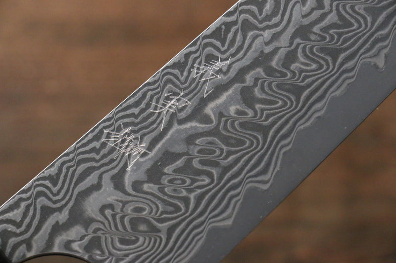 Yoshimi Kato SG2 Damascus Bunka  165mm with Black Persimmon Handle B - Japannywholesale