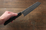 Yoshimi Kato SG2 Damascus Bunka  165mm with Black Persimmon Handle B - Japannywholesale