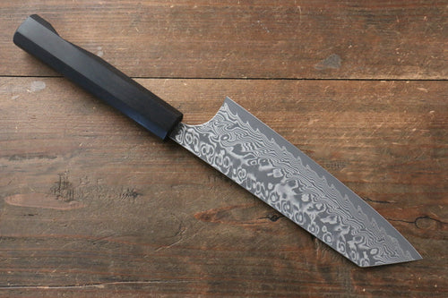 Yoshimi Kato SG2 Damascus Bunka  165mm with Black Persimmon Handle A - Japannywholesale