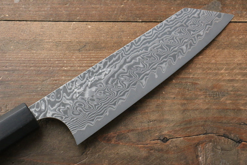 Yoshimi Kato SG2 Damascus Bunka  165mm with Black Persimmon Handle A - Japannywholesale