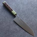 Sakai Takayuki JEWEL Emerald VG1 Santoku  180mm Wenge (Double Green Ring) Handle - Japannywholesale