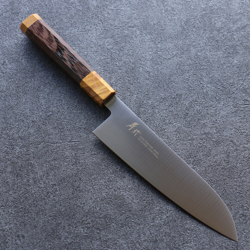 Sakai Takayuki JEWEL Topaz VG1 Santoku  180mm Wenge (Double Yellow Ring) Handle - Japannywholesale