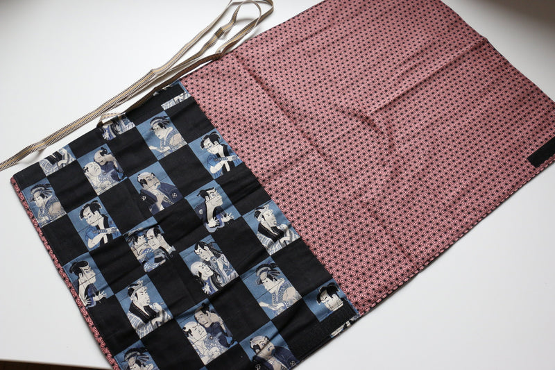 Japanese Style Knife Roll Aokabuki-Ura-Akakasuri 4 Pockets - Japannywholesale