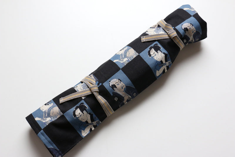 Japanese Style Knife Roll Aokabuki-Ura-Akakasuri 4 Pockets - Japannywholesale