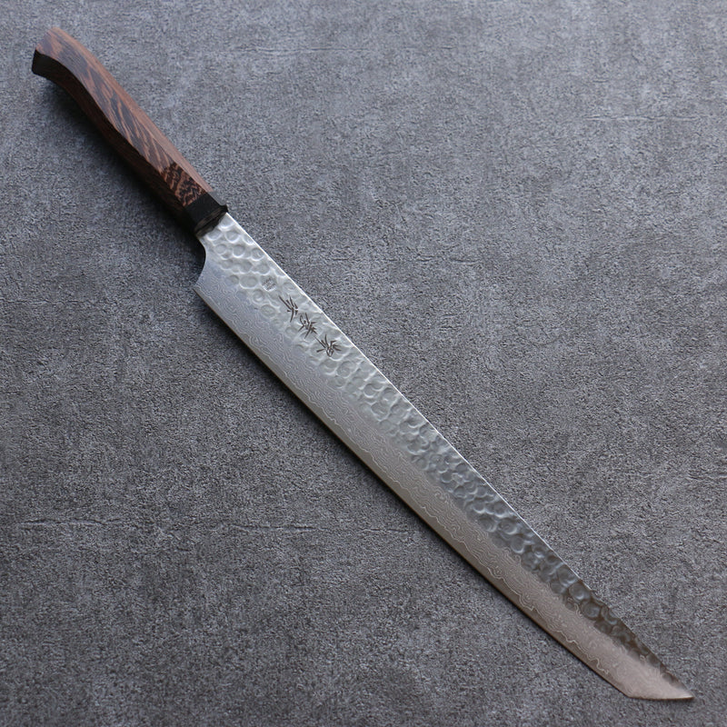 Sakai Takayuki Genbu AUS10 45 Layer Damascus Sakimaru Sujihiki  300mm Wenge Handle - Japannywholesale