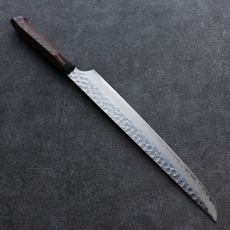 Sakai Takayuki Genbu AUS10 45 Layer Damascus Sakimaru Sujihiki  300mm Wenge Handle - Japannywholesale