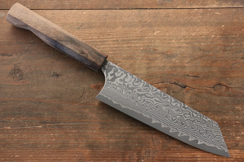 Yoshimi Kato SG2 Damascus Bunka  165mm with Black Persimmon Handle D - Japannywholesale