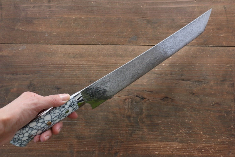 Takeshi Saji R2/SG2 Diamond Finish Damascus Kengata Yanagiba 270mm