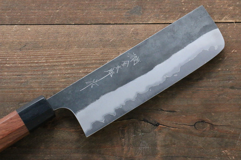 Yoshimi Kato Blue Super Clad Kurouchi Nakiri Japanese Chef Knife 165mm Honduras Handle - Japannywholesale