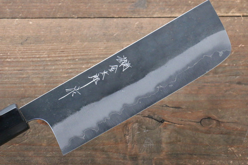 Yoshimi Kato Blue Super Clad Kurouchi Nakiri Japanese Chef Knife 165mm Honduras Handle - Japannywholesale